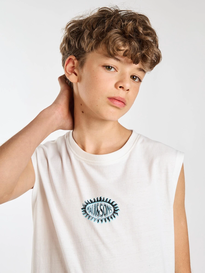 POLERA SM SHORELINE BLANCO INFANTIL MAUI AND SONS - 5
