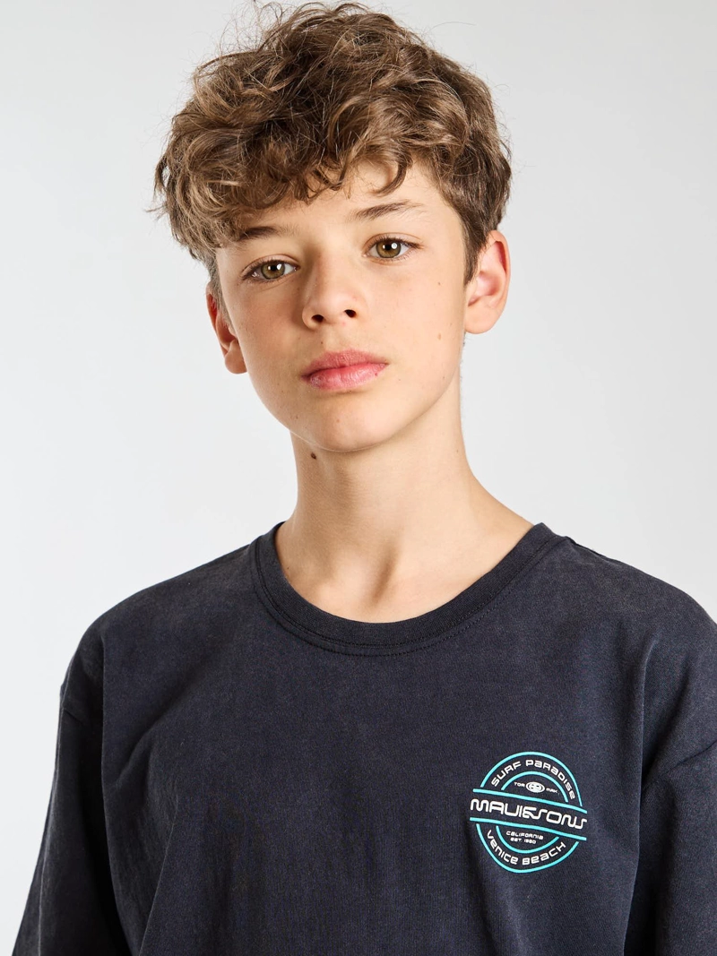 POLERA MC HORIZON NEGRO INFANTIL MAUI AND SONS - 5