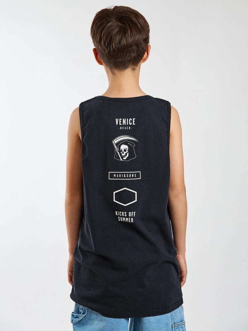 POLERA SM SURFSIDE NEGRO INFANTIL MAUI AND SONS - 2