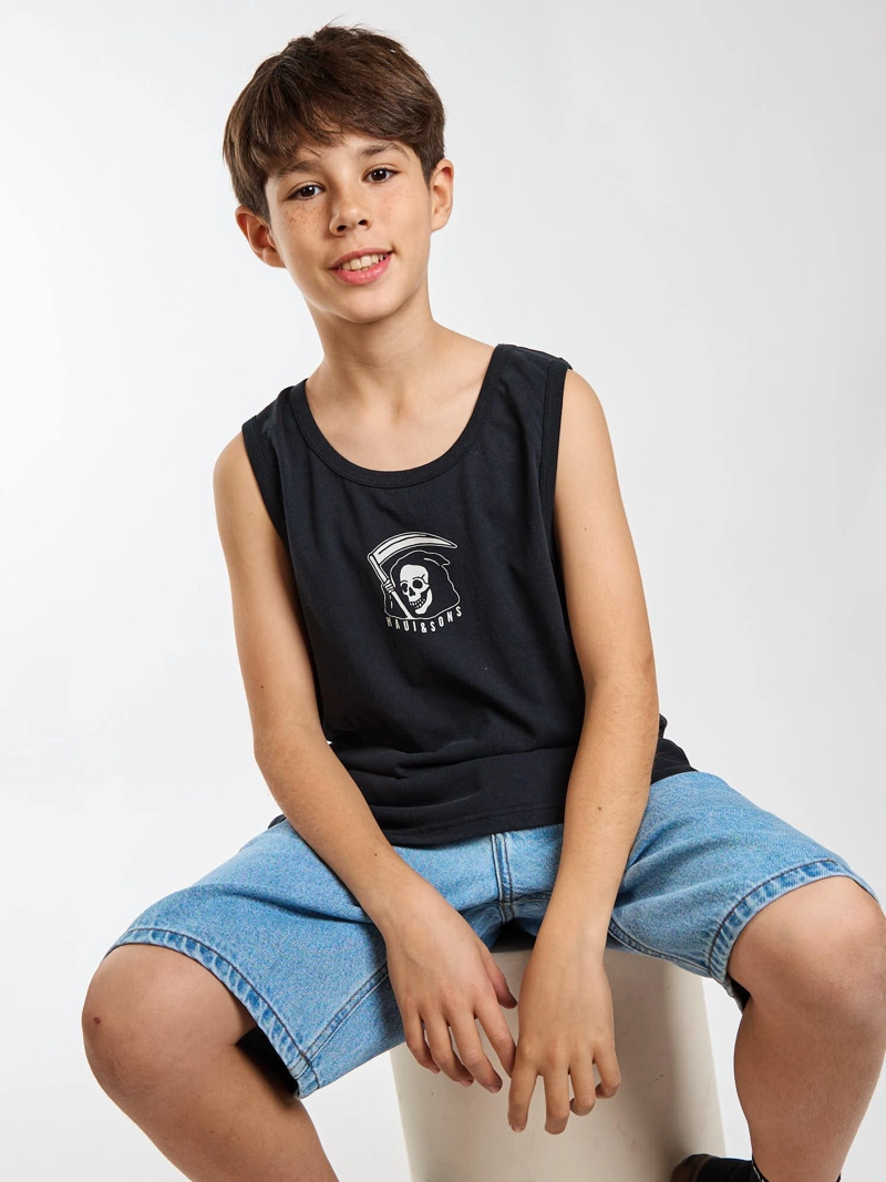 POLERA SM SURFSIDE NEGRO INFANTIL MAUI AND SONS - 7