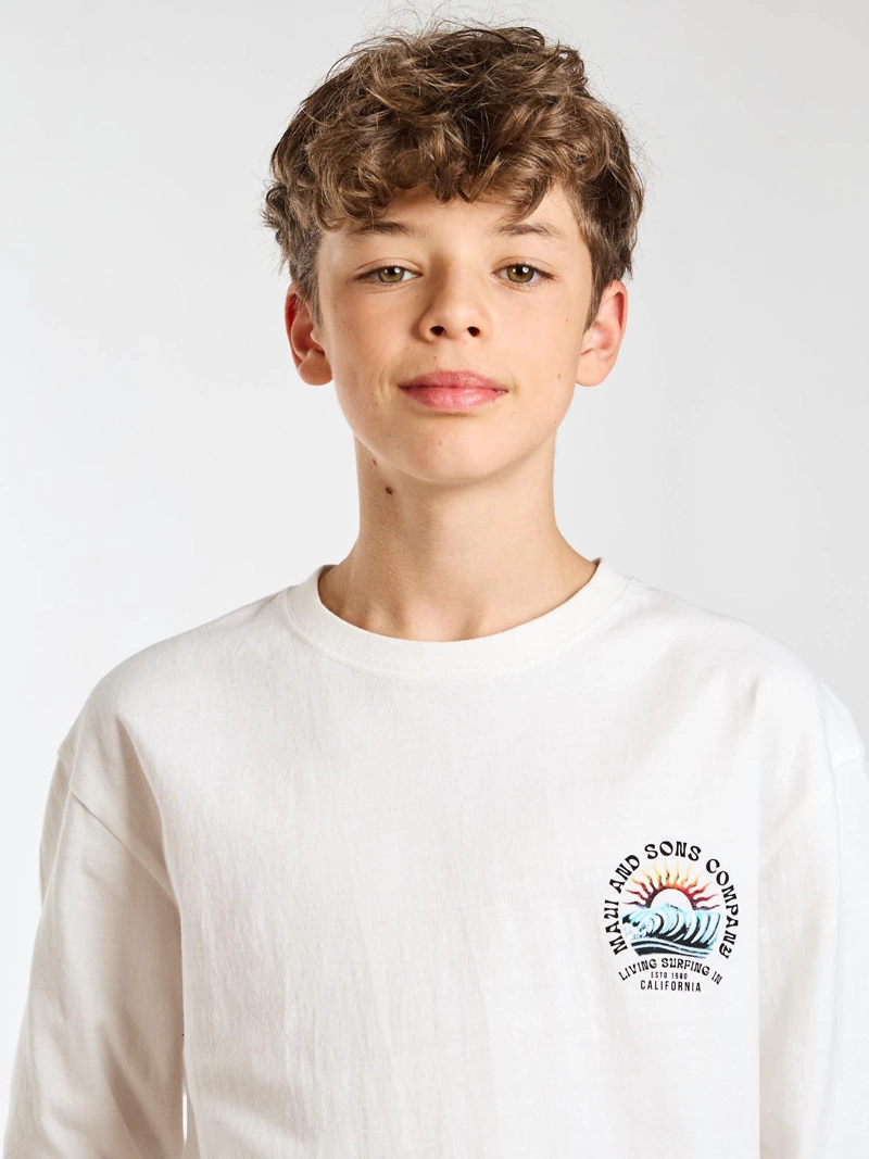 POLERA ML MALIBU BLANCO INFANTIL MAUI AND SONS - 5