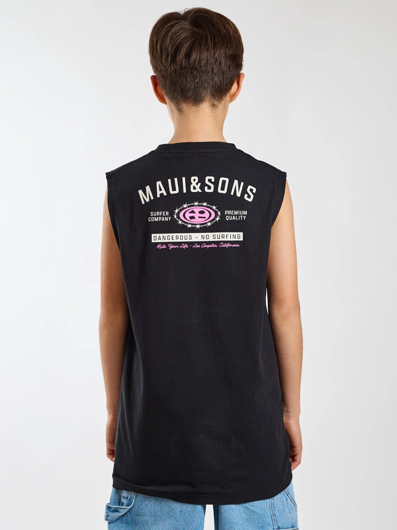 POLERA SM BOARDWALK NEGRO INFANTIL MAUI AND SONS - 2