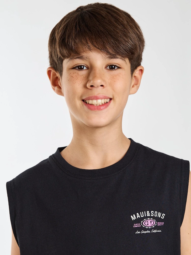 POLERA SM BOARDWALK NEGRO INFANTIL MAUI AND SONS - 5