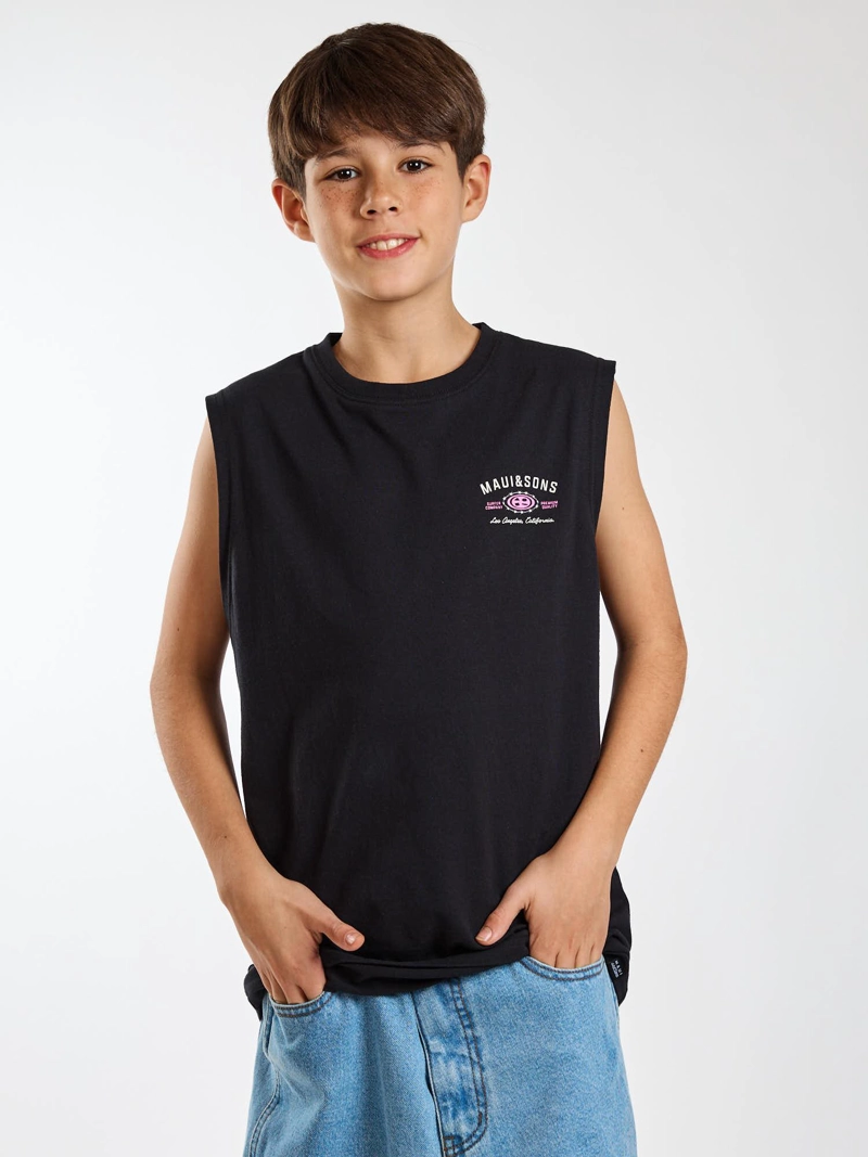 POLERA SM BOARDWALK NEGRO INFANTIL MAUI AND SONS - 6