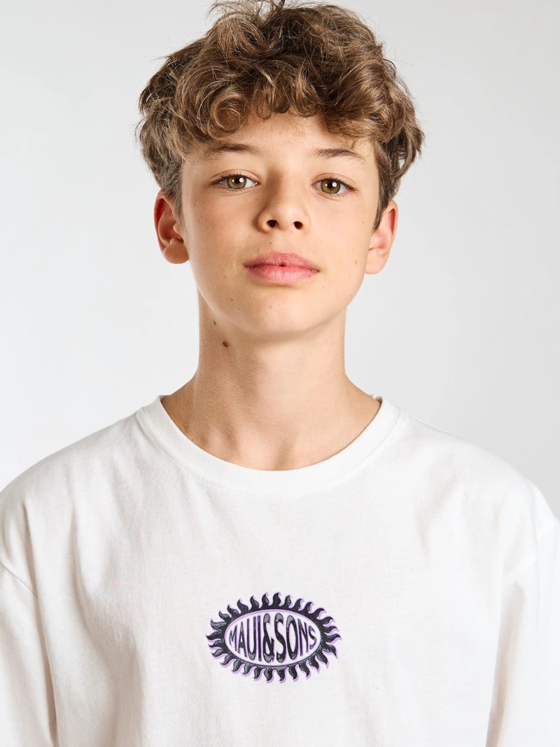 POLERA MC SUNBURST BLANCO INFANTIL MAUI AND SONS - 5