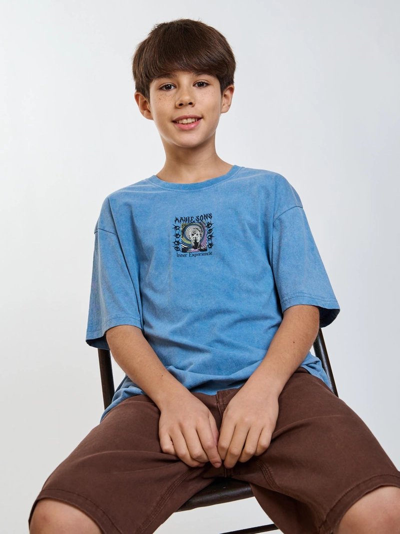 POLERA MC ENDLESS CELESTE INFANTIL MAUI AND SONS - 8