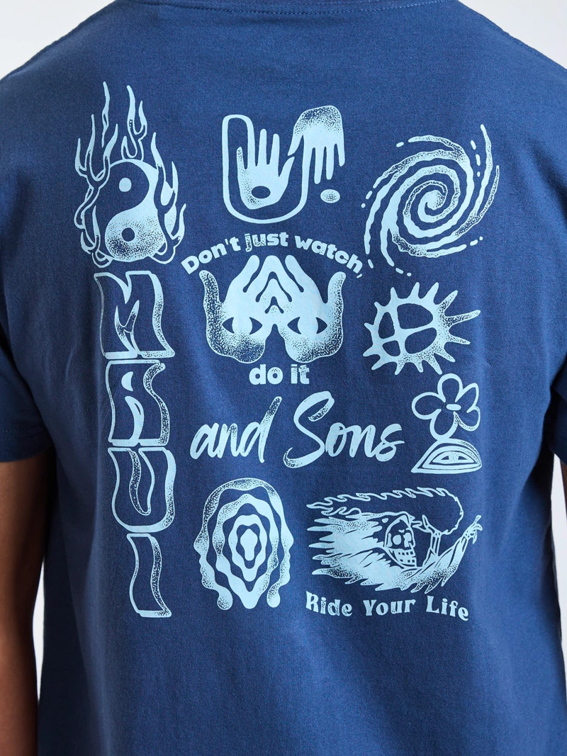POLERA MC ISLAND ICONS AZUL INFANTIL MAUI AND SONS - 4