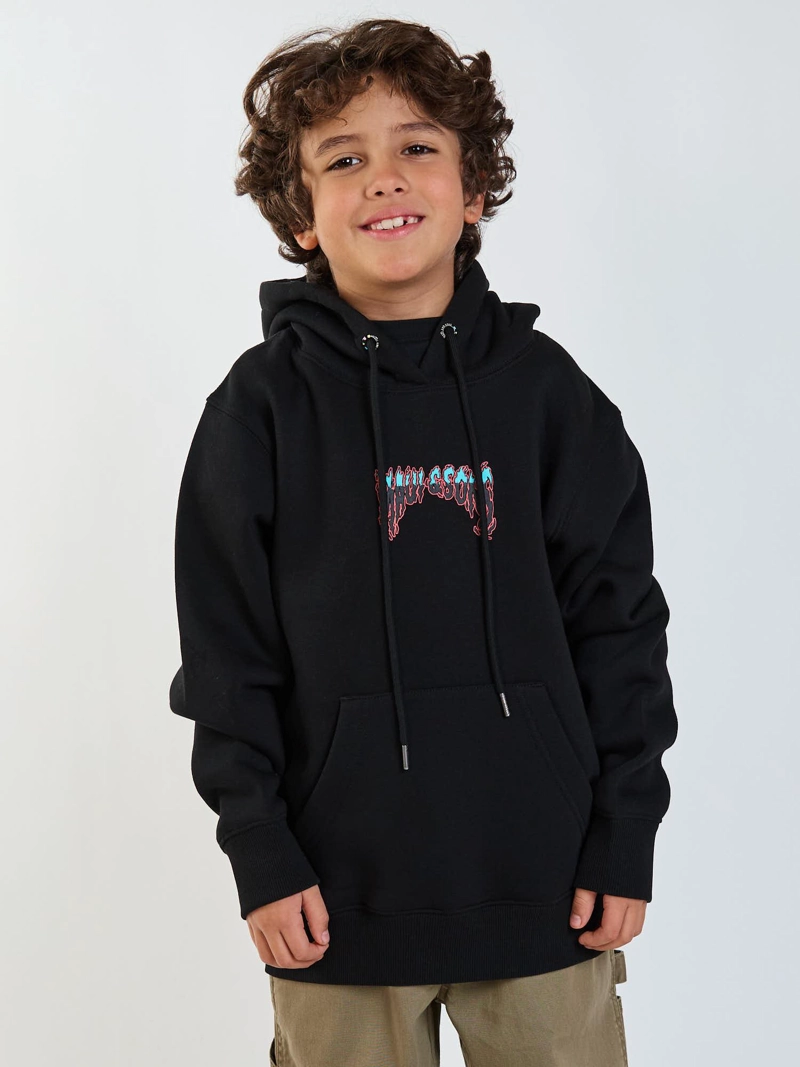 POLERON CANGURO HOKU NEGRO INFANTIL MAUI AND SONS - 1