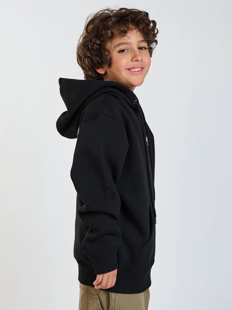POLERON CANGURO HOKU NEGRO INFANTIL MAUI AND SONS - 3