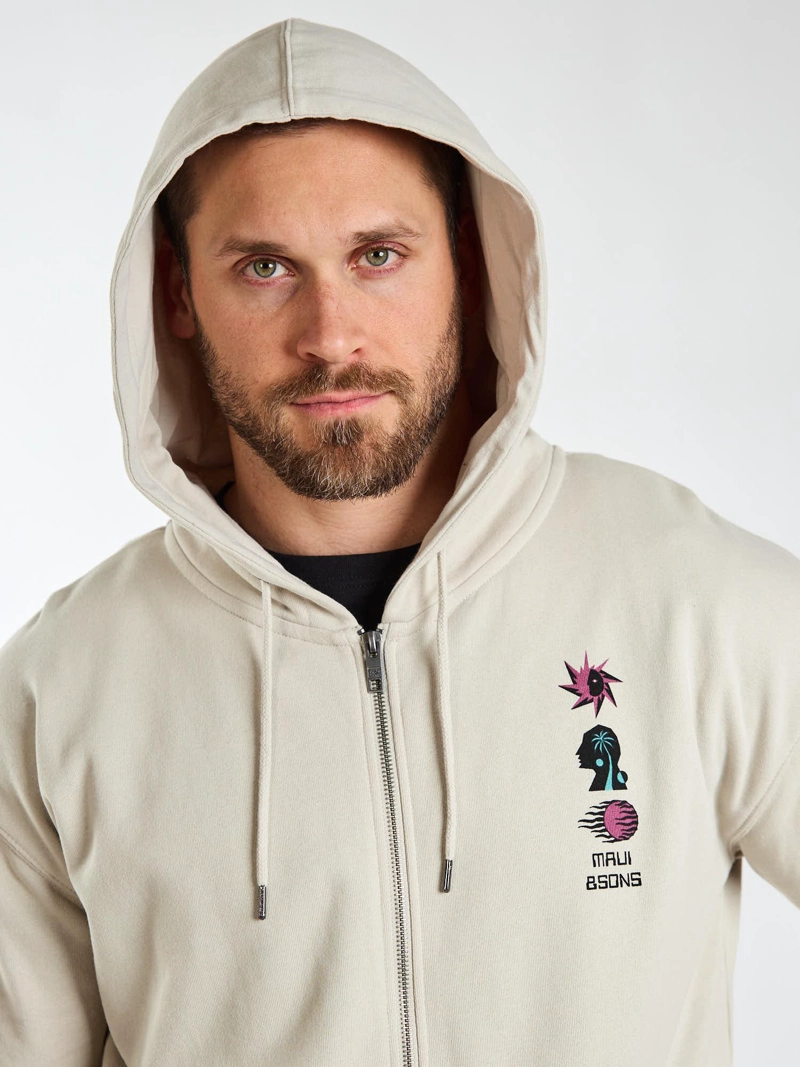 POLERON FZ PALM BEIGE HOMBRE MAUI AND SONS - 5