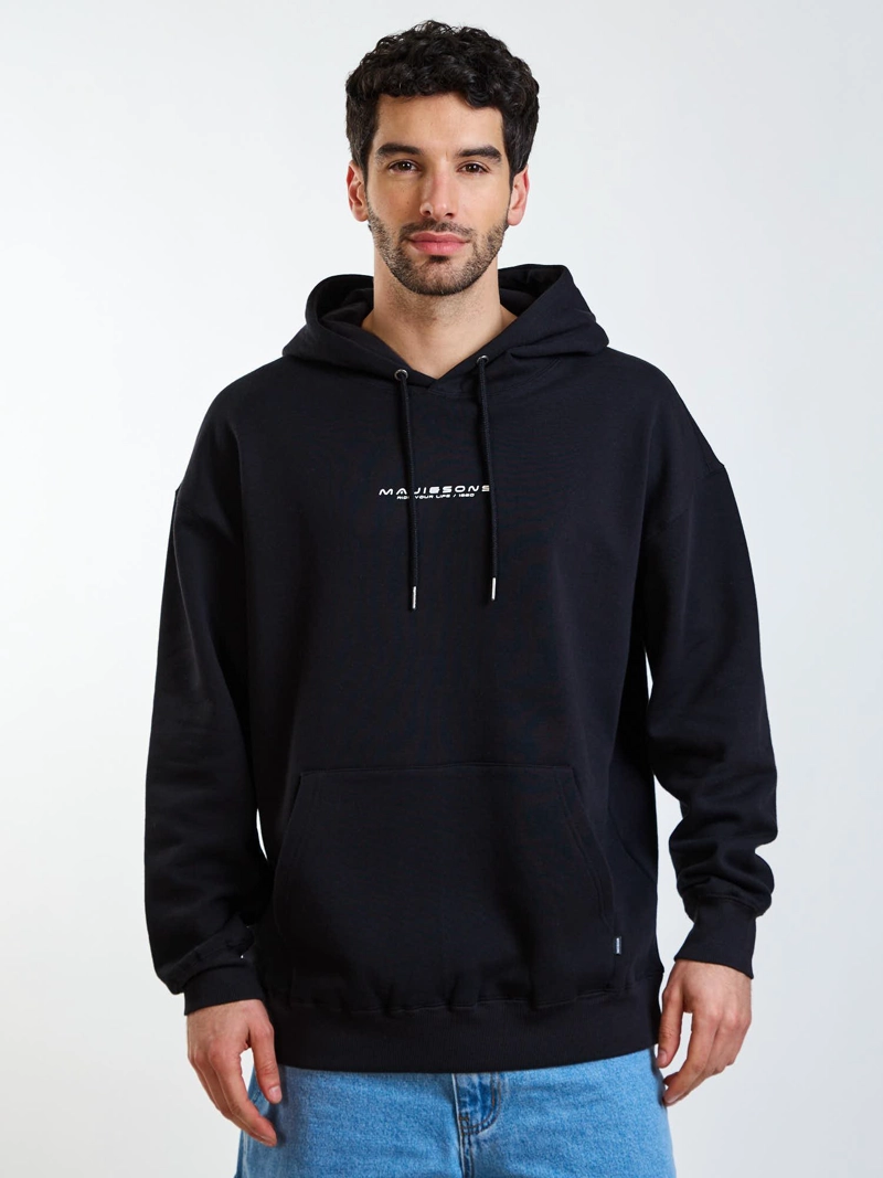 POLERON CANGURO SCRIPT NEGRO HOMBRE MAUI AND SONS - 1
