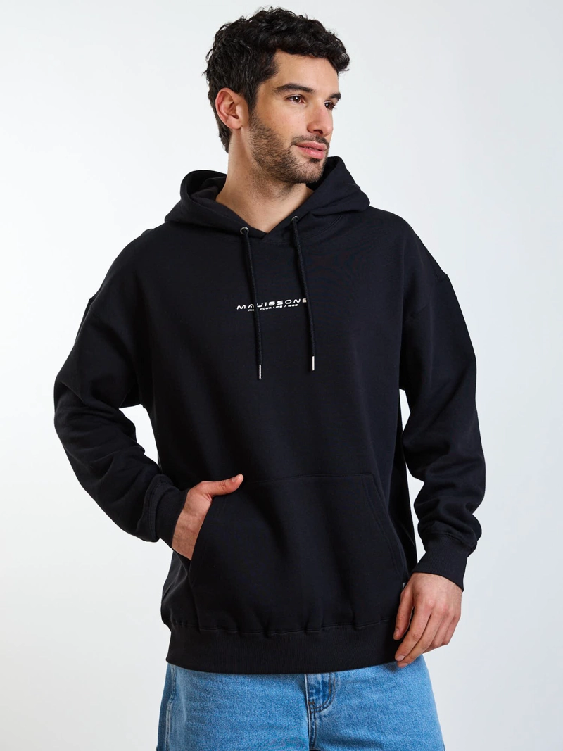 POLERON CANGURO SCRIPT NEGRO HOMBRE MAUI AND SONS - 6
