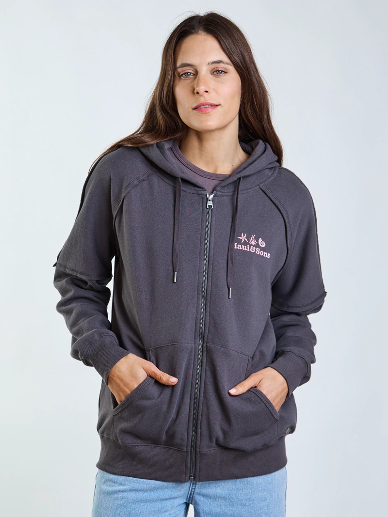 POLERON FZ KEANU GRIS MUJER MAUI AND SONS - 1