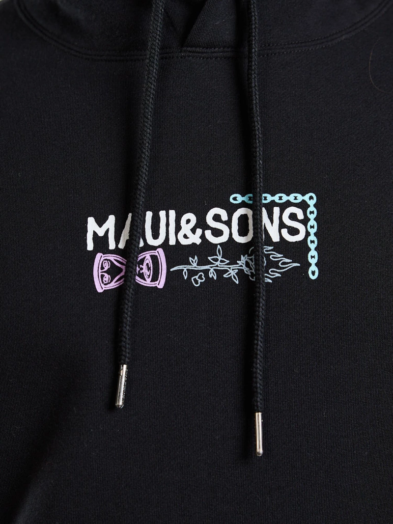 POLERON CANGURO NEON BREAK NEGRO HOMBRE MAUI AND SONS - 5