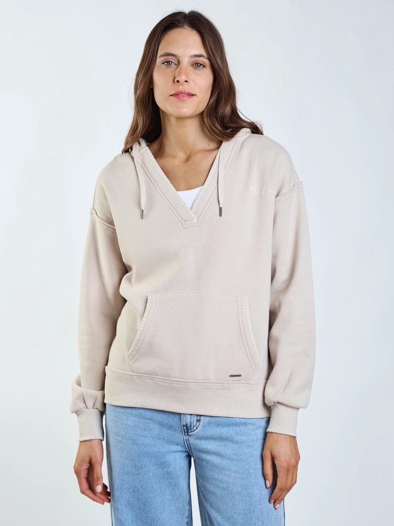 POLERON CANGURO WAVEY BEIGE MUJER MAUI AND SONS - 1