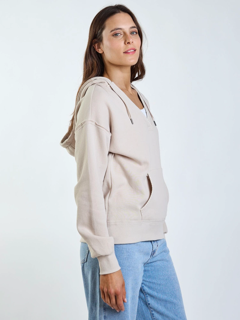 POLERON CANGURO WAVEY BEIGE MUJER MAUI AND SONS - 3
