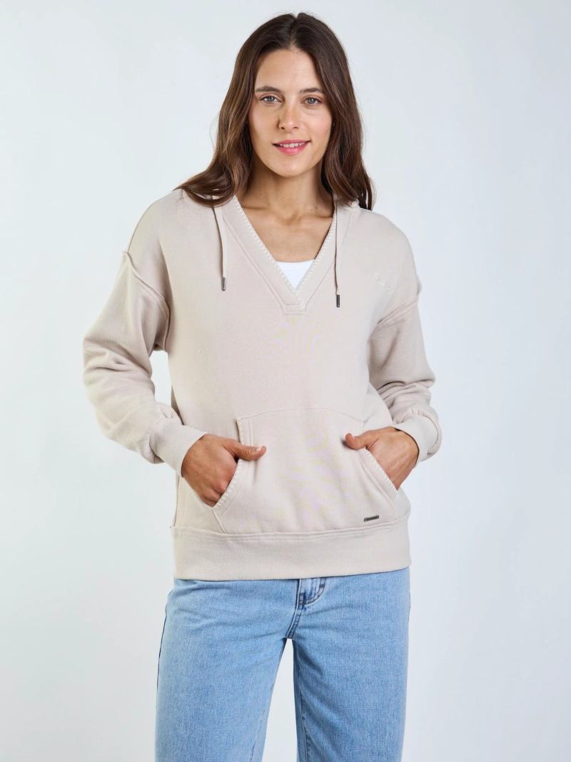 POLERON CANGURO WAVEY BEIGE MUJER MAUI AND SONS - 7