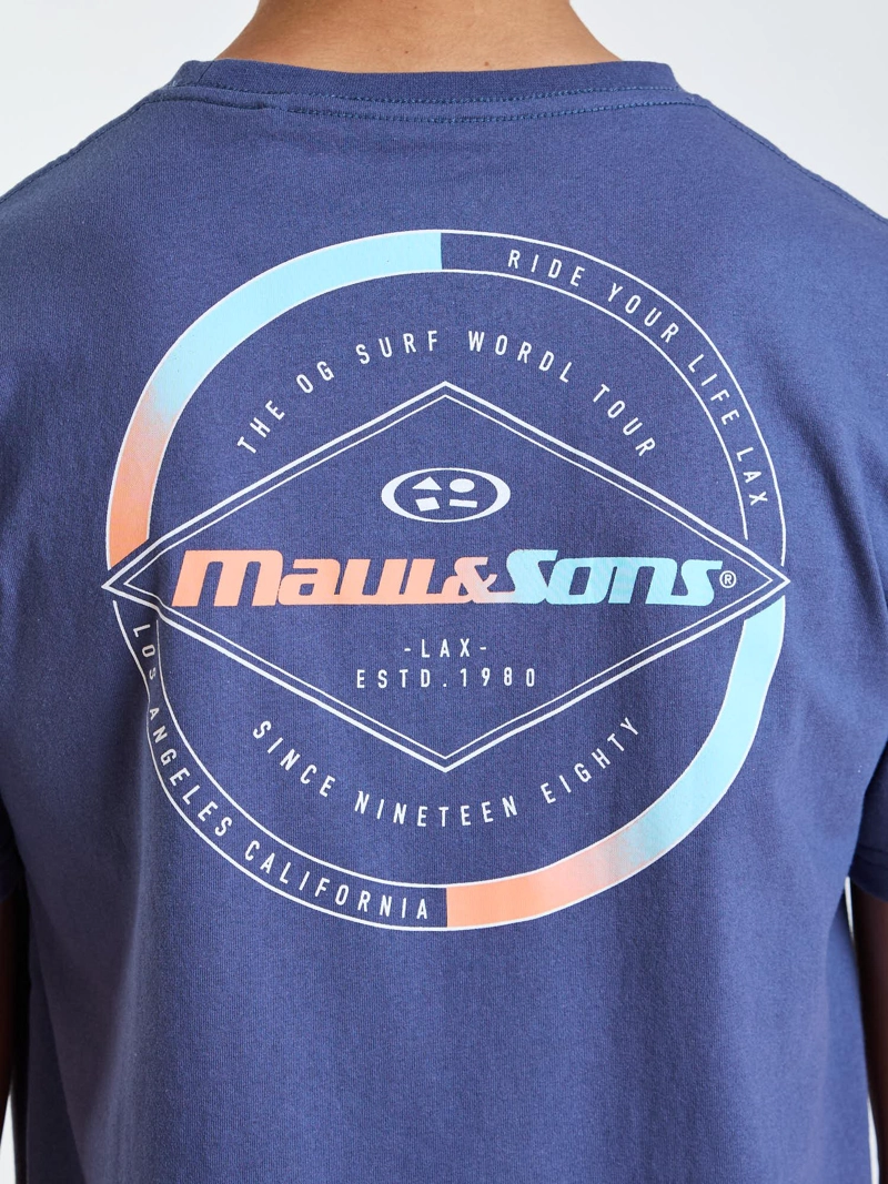 POLERA MC BADGE CELESTE INFANTIL MAUI AND SONS - 4