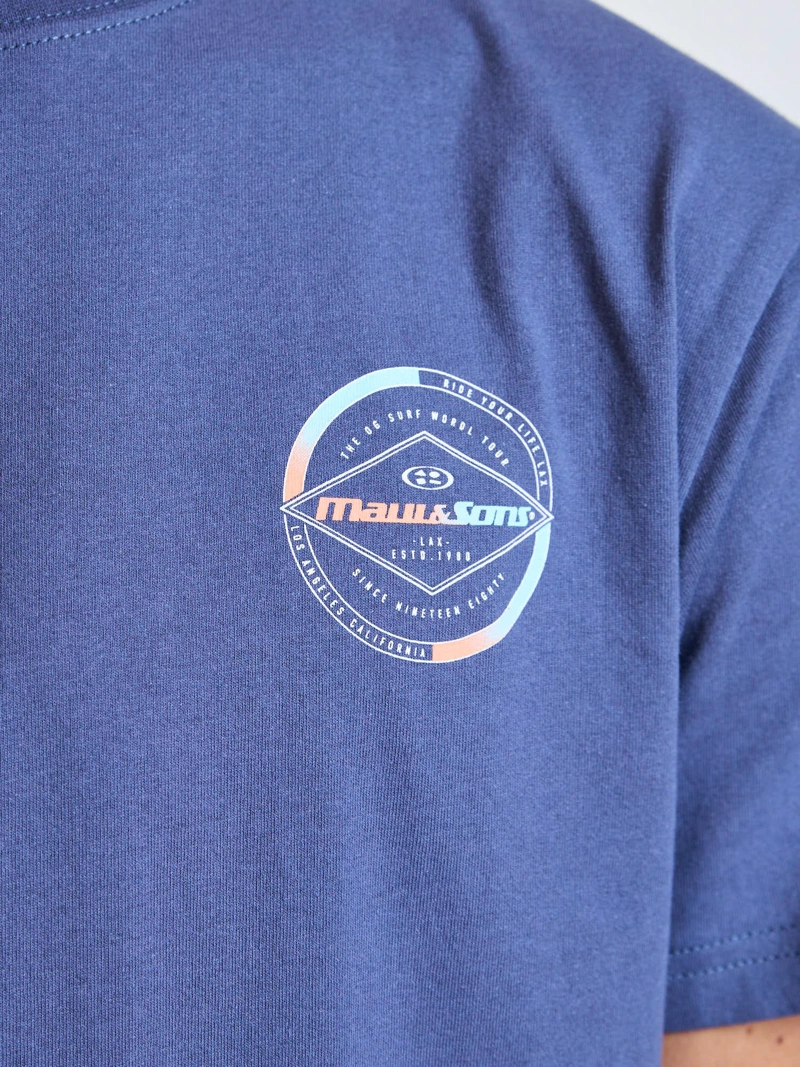POLERA MC BADGE CELESTE INFANTIL MAUI AND SONS - 6