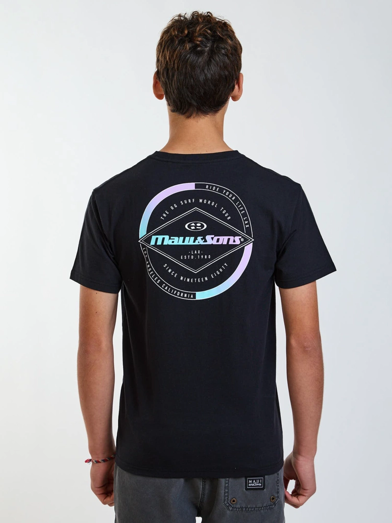 POLERA MC BADGE NEGRO INFANTIL MAUI AND SONS - 2