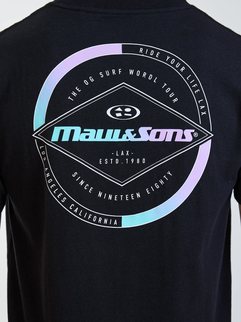 POLERA MC BADGE NEGRO INFANTIL MAUI AND SONS - 4