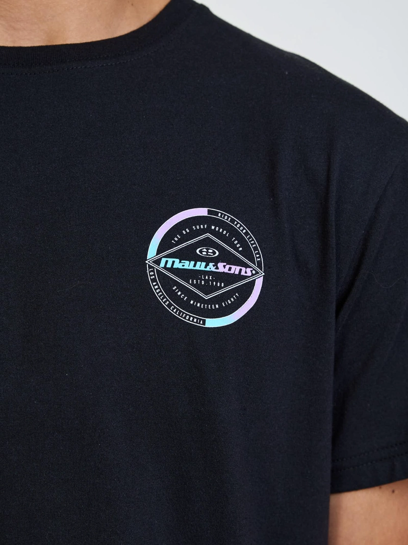 POLERA MC BADGE NEGRO INFANTIL MAUI AND SONS - 6