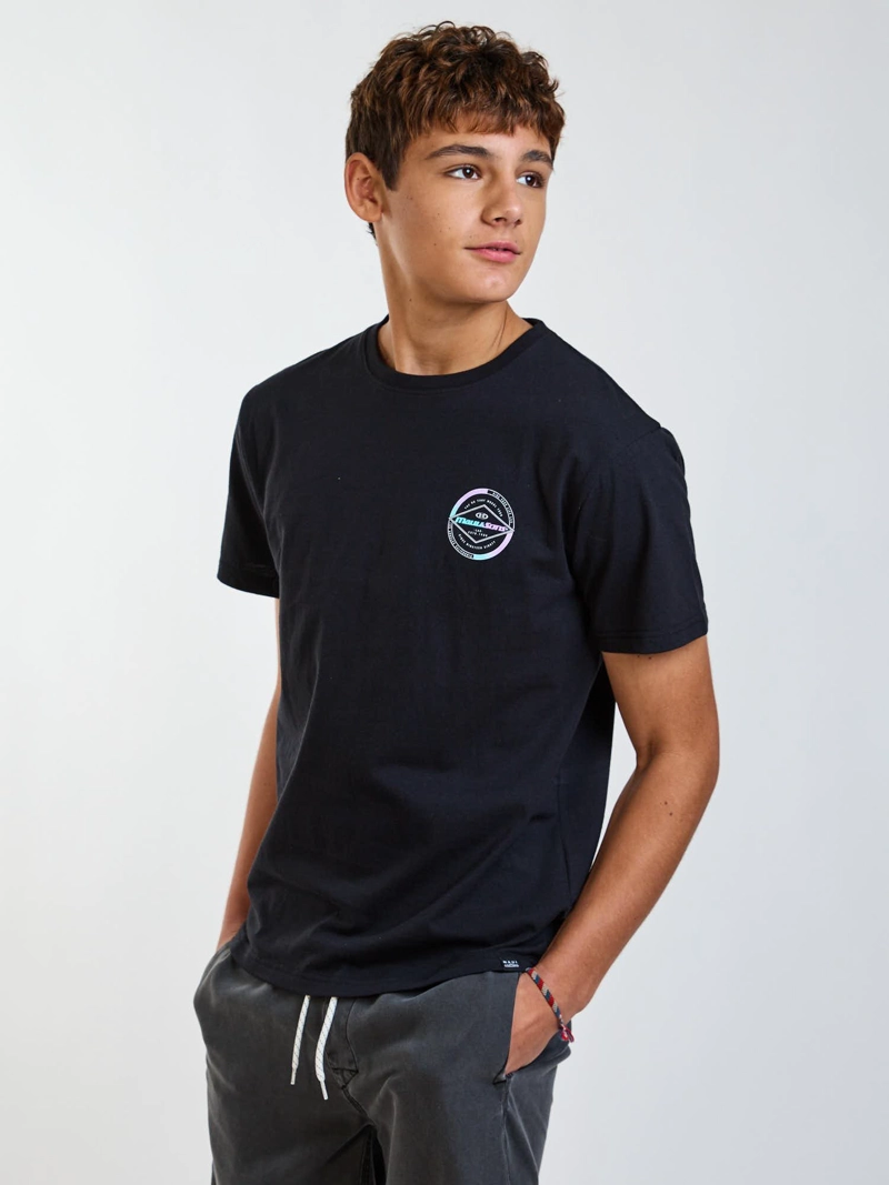 POLERA MC BADGE NEGRO INFANTIL MAUI AND SONS - 7