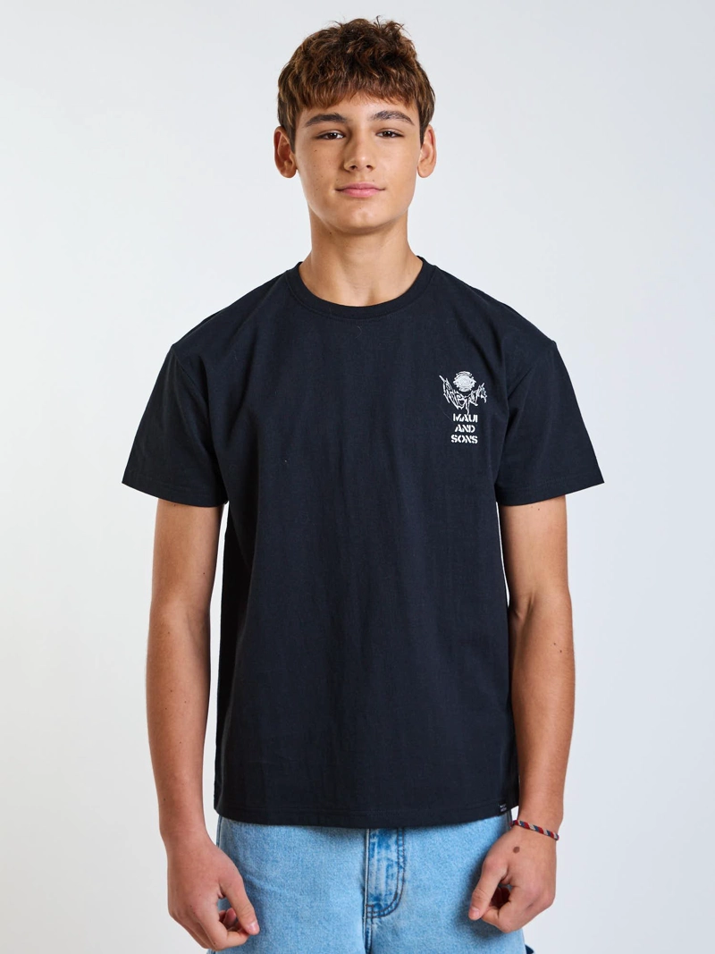 POLERA MC AQUAS NEGRO INFANTIL MAUI AND SONS - 1