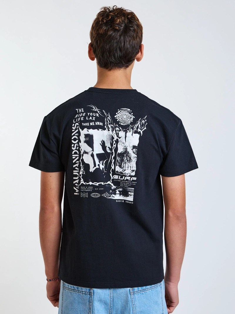 POLERA MC AQUAS NEGRO INFANTIL MAUI AND SONS - 2
