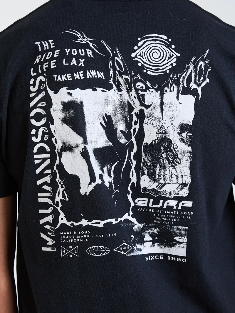 POLERA MC AQUAS NEGRO INFANTIL MAUI AND SONS - 4