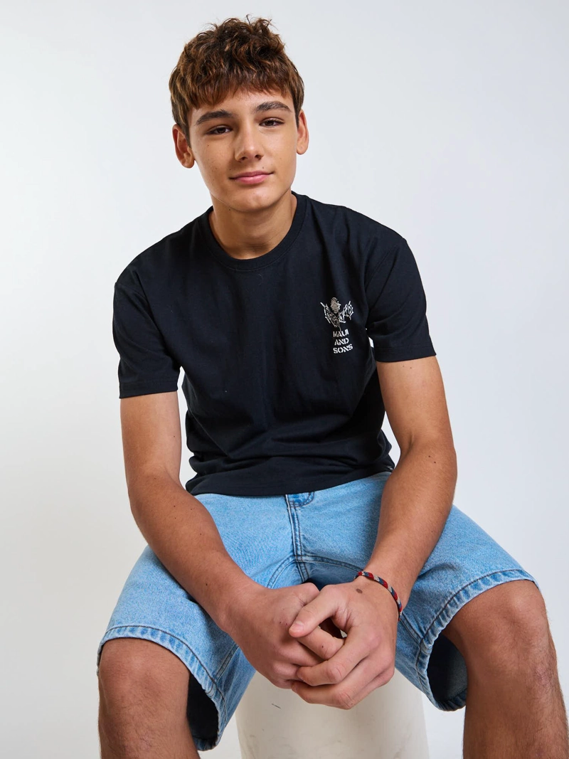 POLERA MC AQUAS NEGRO INFANTIL MAUI AND SONS - 7