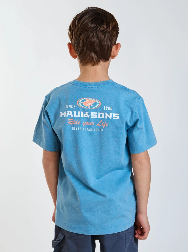 POLERA MC SURFSIDE AZUL INFANTIL MAUI AND SONS - 2