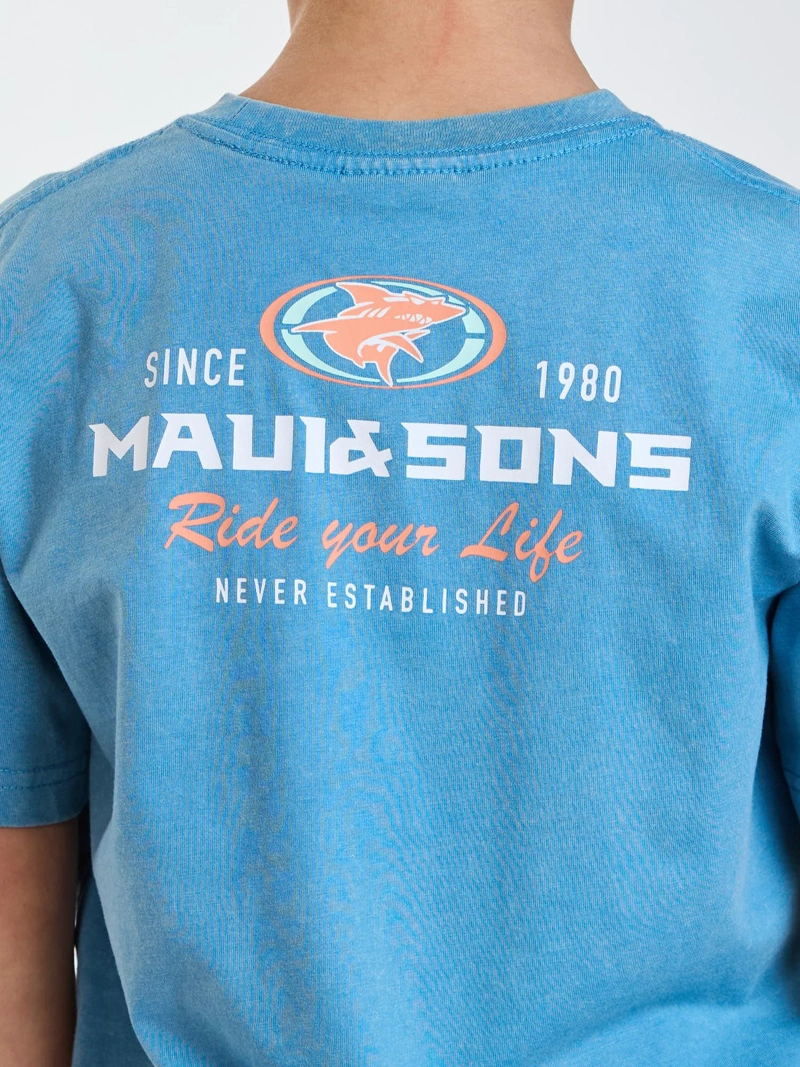 POLERA MC SURFSIDE AZUL INFANTIL MAUI AND SONS - 4
