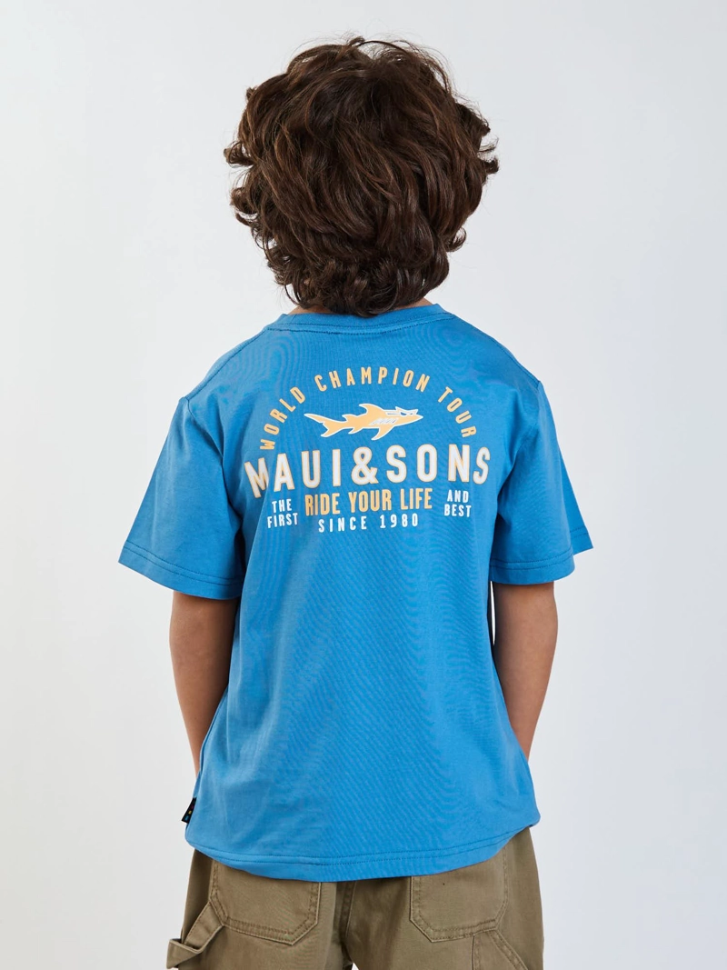POLERA MC WILD AZUL INFANTIL MAUI AND SONS - 2