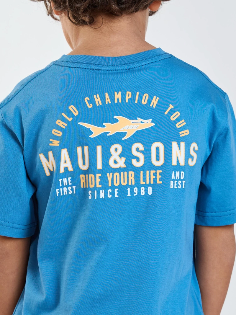 POLERA MC WILD AZUL INFANTIL MAUI AND SONS - 4