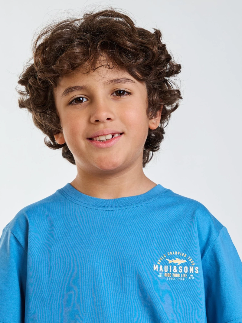 POLERA MC WILD AZUL INFANTIL MAUI AND SONS - 5