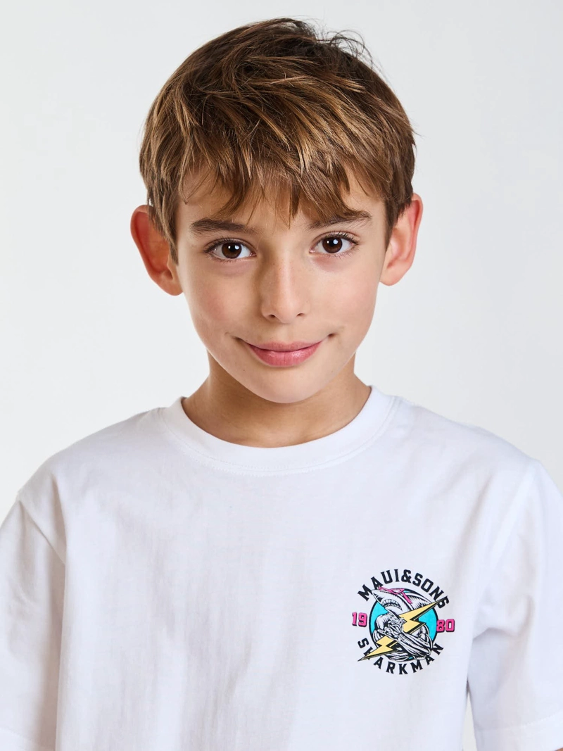 POLERA MC KEANU BLANCO INFANTIL MAUI AND SONS - 5