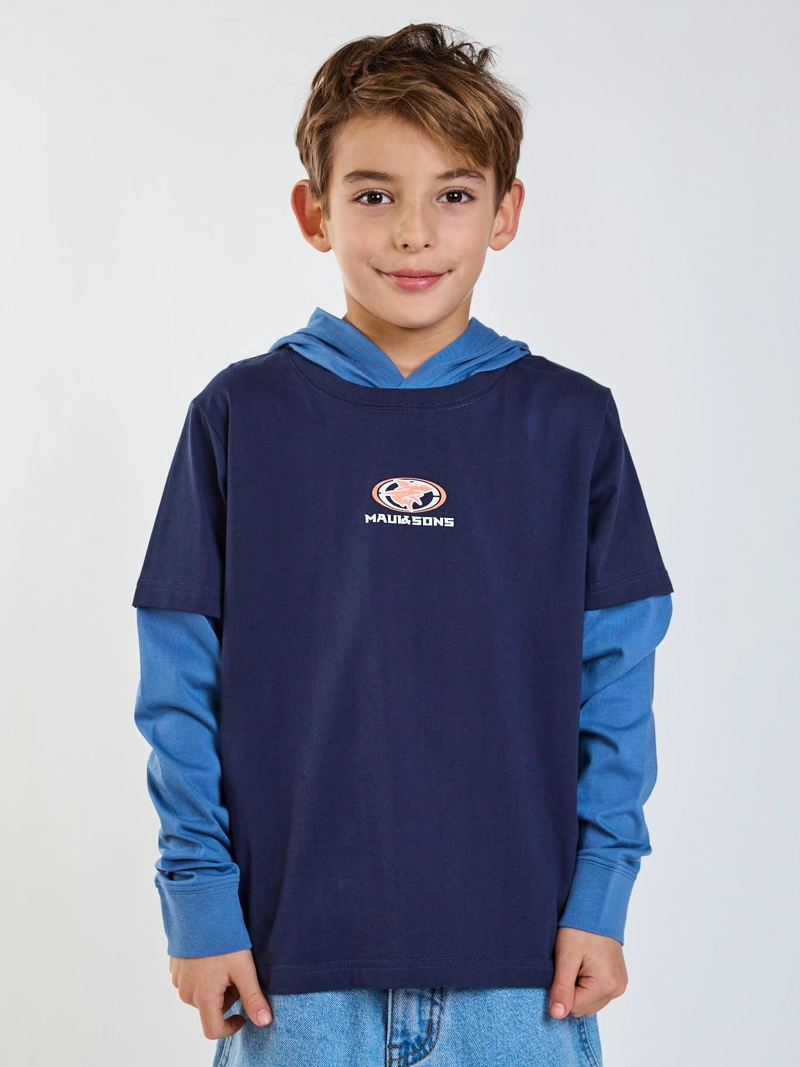 POLERA ML SURF LEGACY AZUL INFANTIL MAUI AND SONS - 1
