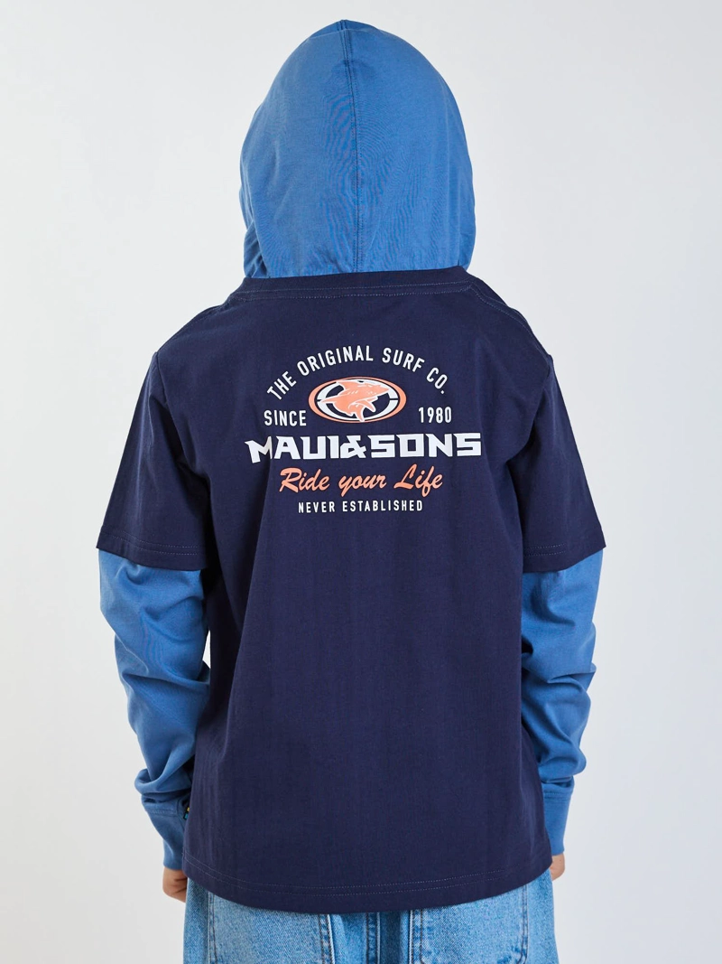 POLERA ML SURF LEGACY AZUL INFANTIL MAUI AND SONS - 2