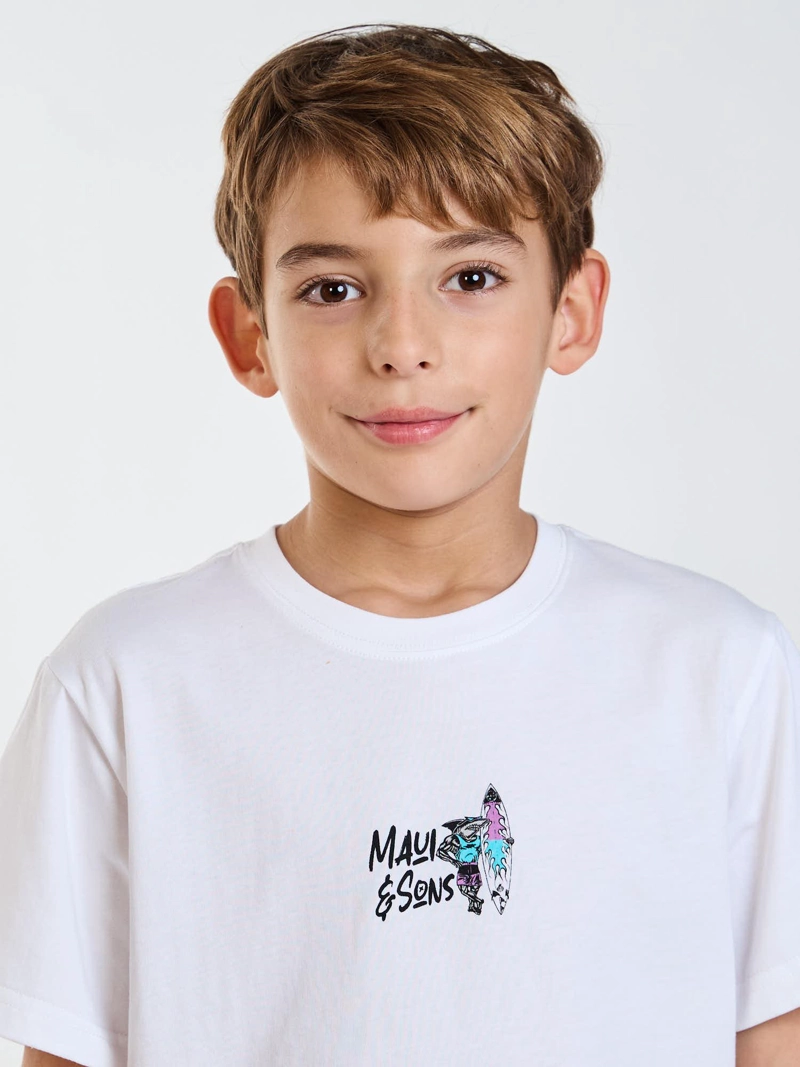 POLERA MC MALIBU BLANCO INFANTIL MAUI AND SONS - 5