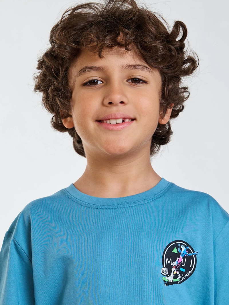 POLERA MC SUNSET CELESTE INFANTIL MAUI AND SONS - 5