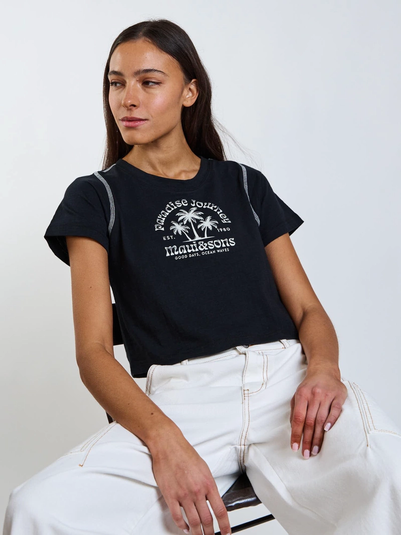 POLERA MC MAKANA NEGRO MUJER MAUI AND SONS - 7
