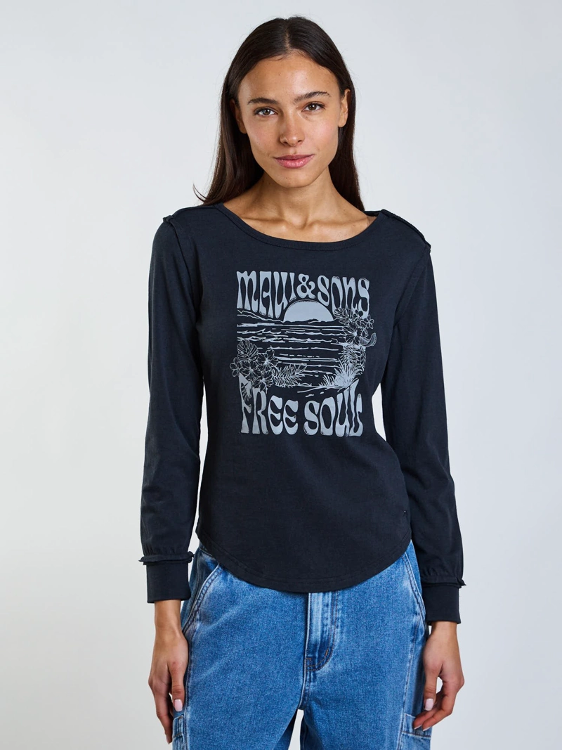 POLERA ML RIVA NEGRO MUJER MAUI AND SONS - 1
