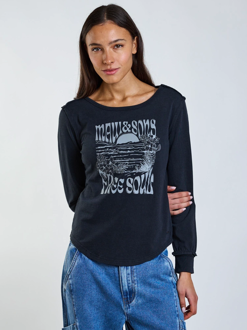 POLERA ML RIVA NEGRO MUJER MAUI AND SONS - 6