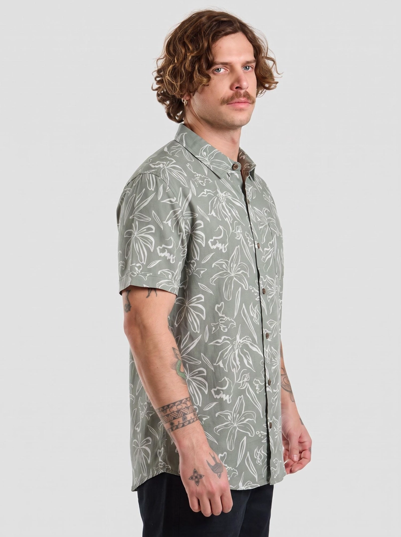 CAMISA MC HOKU VERDE HOMBRE MAUI AND SONS - 3