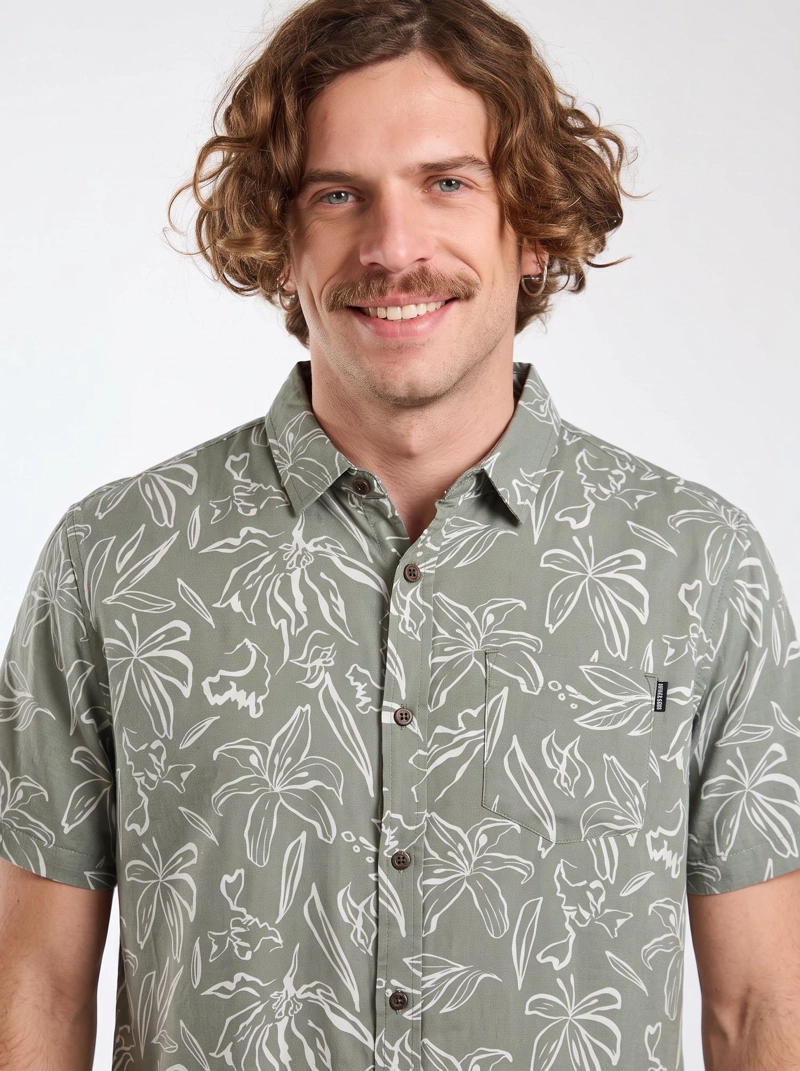 CAMISA MC HOKU VERDE HOMBRE MAUI AND SONS - 4