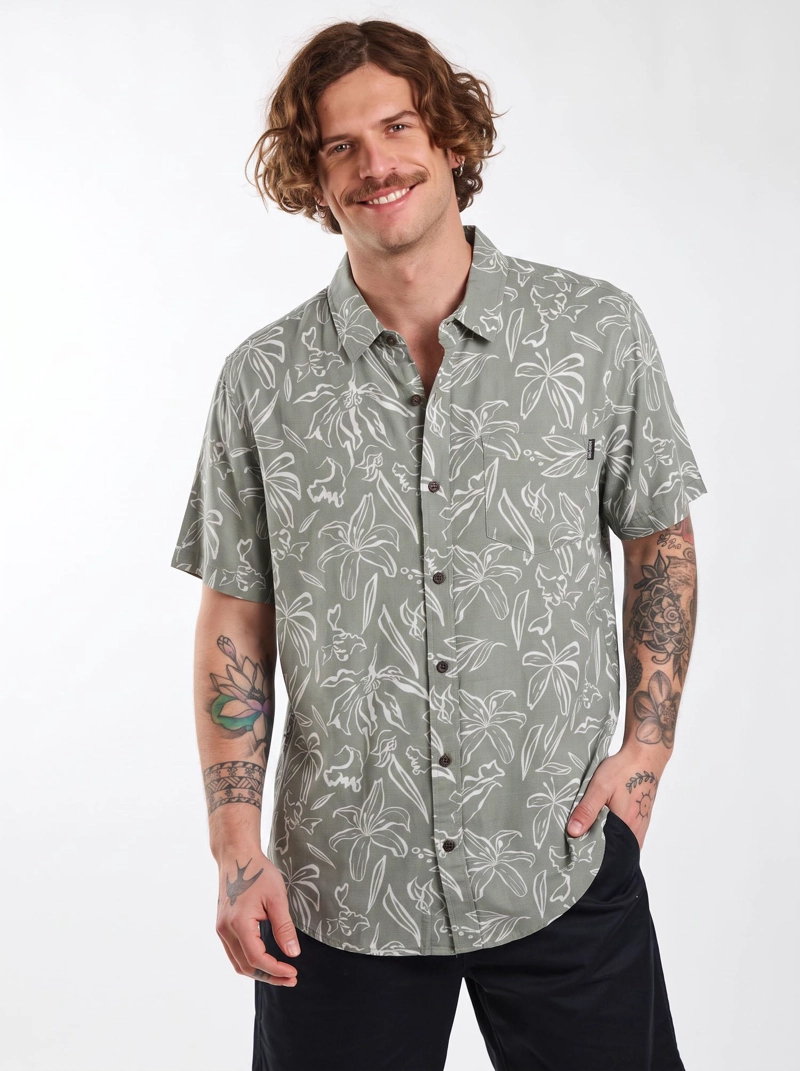 CAMISA MC HOKU VERDE HOMBRE MAUI AND SONS - 5