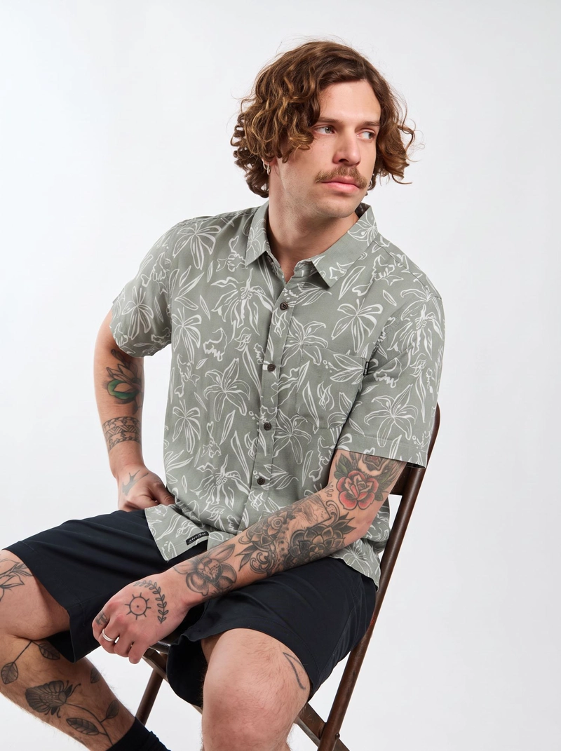 CAMISA MC HOKU VERDE HOMBRE MAUI AND SONS - 6