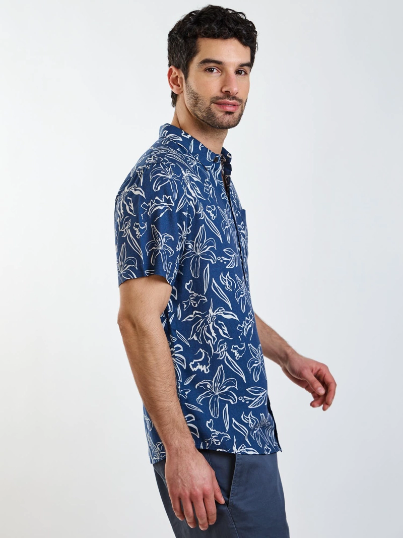 CAMISA MC HOKU AZUL HOMBRE MAUI AND SONS - 3