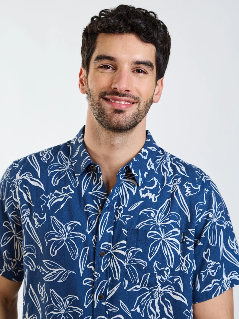 CAMISA MC HOKU AZUL HOMBRE MAUI AND SONS - 4